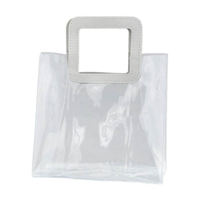 BUSTA PVC CON MANICO IN PELLE H24X28X13